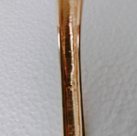 Swarovski Hinged Bangle Bracelet Gold Plated Channel Set White Crystals - Picture 7 of 12